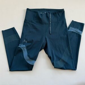 Under Armour HeatGear Compression Leggings | Teal Blue | SpeedPocket | Size M